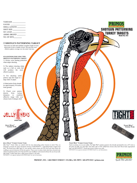 Primos Shotgun Patterning Turkey Target